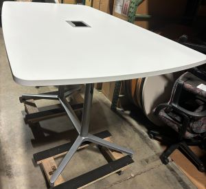 72" White Table with Power